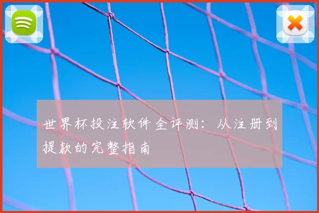 世界杯投注软件全评测：从注册到提款的完整指南